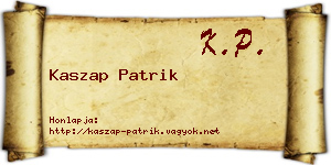 Kaszap Patrik névjegykártya